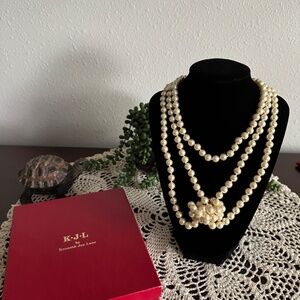 KJL 70" Faux Pearl Strand Necklace